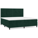 vidaXL sötétzöld bársony rugós ágy matraccal 200x200 cm