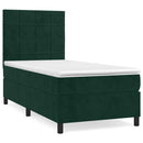 vidaXL sötétzöld bársony rugós ágy matraccal 80 x 200 cm