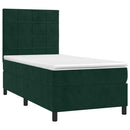 vidaXL sötétzöld bársony rugós ágy matraccal 80 x 200 cm