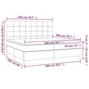 vidaXL fekete bársony rugós ágy matraccal 200x200 cm