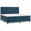 vidaXL sötétkék bársony rugós ágy matraccal 200x200 cm