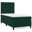vidaXL sötétzöld bársony rugós ágy matraccal 80 x 200 cm