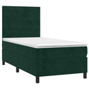 vidaXL sötétzöld bársony rugós ágy matraccal 80 x 200 cm