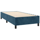 vidaXL sötétkék bársony rugós ágy matraccal 100 x 200 cm