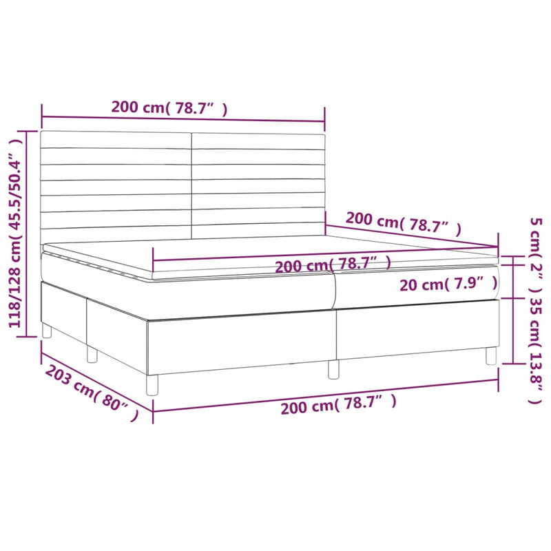 vidaXL rózsaszín bársony rugós ágy matraccal 200x200 cm