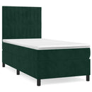 vidaXL sötétzöld bársony rugós ágy matraccal 80 x 200 cm