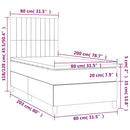 vidaXL sötétkék bársony rugós ágy matraccal 80 x 200 cm