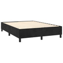 vidaXL fekete bársony rugós ágy matraccal 140 x 190 cm