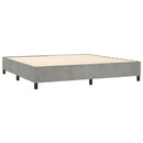 vidaXL világosszürke bársony rugós ágy matraccal 200x200 cm