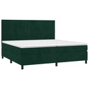 vidaXL sötétzöld bársony rugós ágy matraccal 200x200 cm