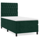 vidaXL sötétzöld bársony rugós ágy matraccal 80 x 200 cm