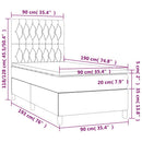 vidaXL sötétkék bársony rugós ágy matraccal 90x190 cm