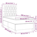 vidaXL sötétzöld bársony rugós ágy matraccal 90 x 200 cm