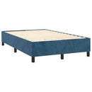vidaXL sötétkék bársony rugós ágy matraccal 120 x 200 cm