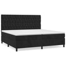 vidaXL fekete bársony rugós ágy matraccal 200x200 cm
