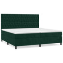 vidaXL sötétzöld bársony rugós ágy matraccal 200x200 cm