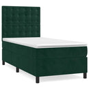 vidaXL sötétzöld bársony rugós ágy matraccal 80 x 200 cm