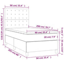 vidaXL sötétkék bársony rugós ágy matraccal 90 x 200 cm