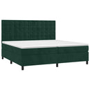 vidaXL sötétzöld bársony rugós ágy matraccal 200x200 cm
