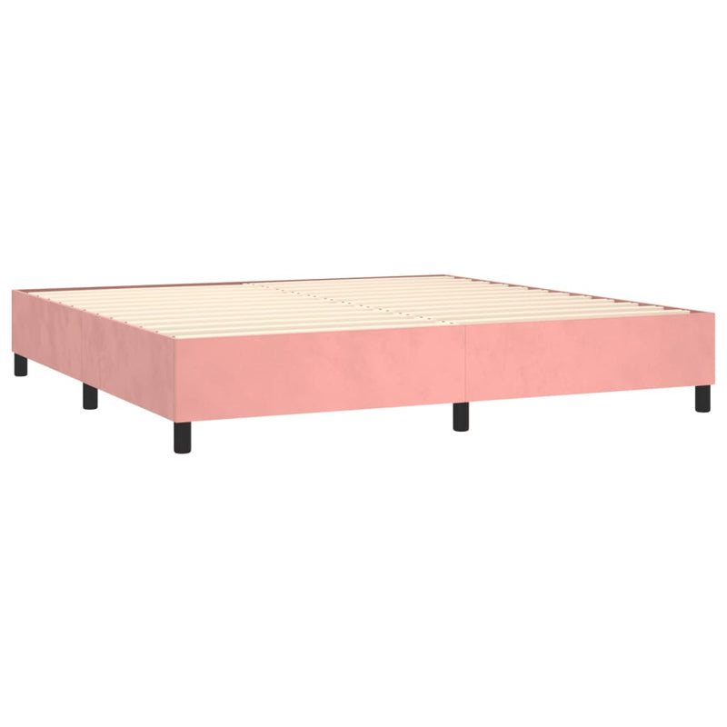 vidaXL rózsaszín bársony rugós ágy matraccal 200x200 cm