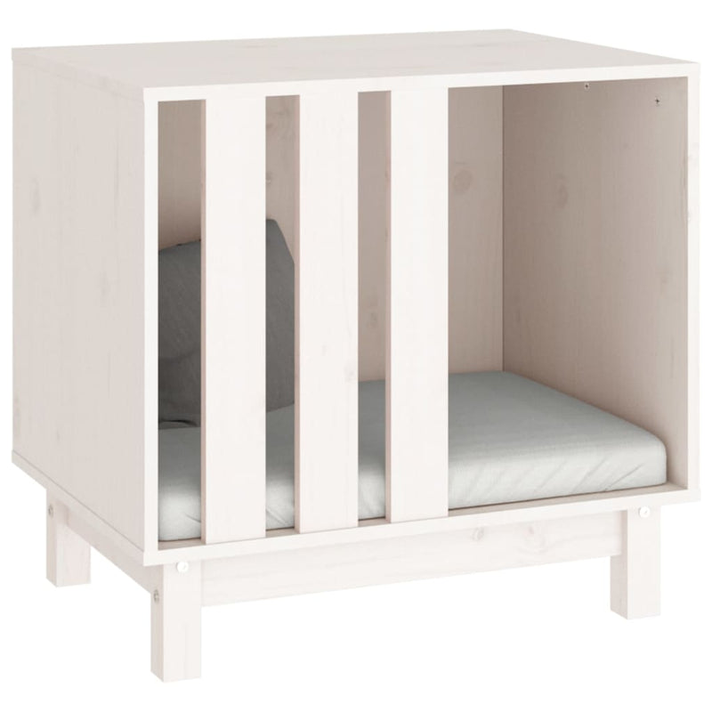 vidaXL fehér tömör fenyőfa kutyaház 60 x 45 x 57 cm