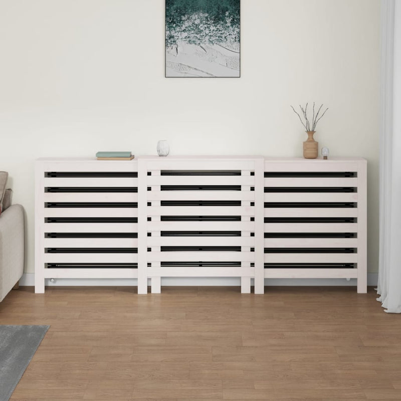 vidaXL fehér tömör fenyőfa radiátorburkolat 210x21x85 cm