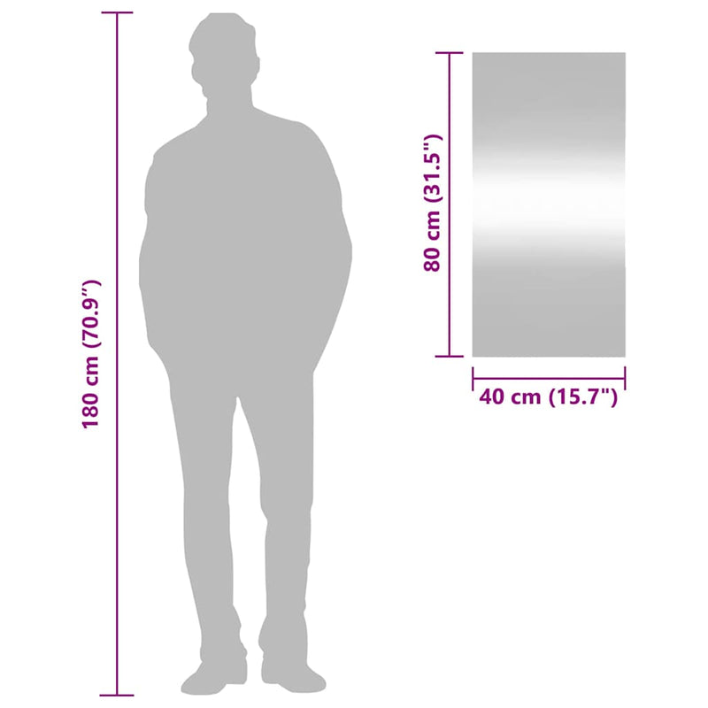 vidaXL téglalap alakú üveg falitükör 40 x 80 cm