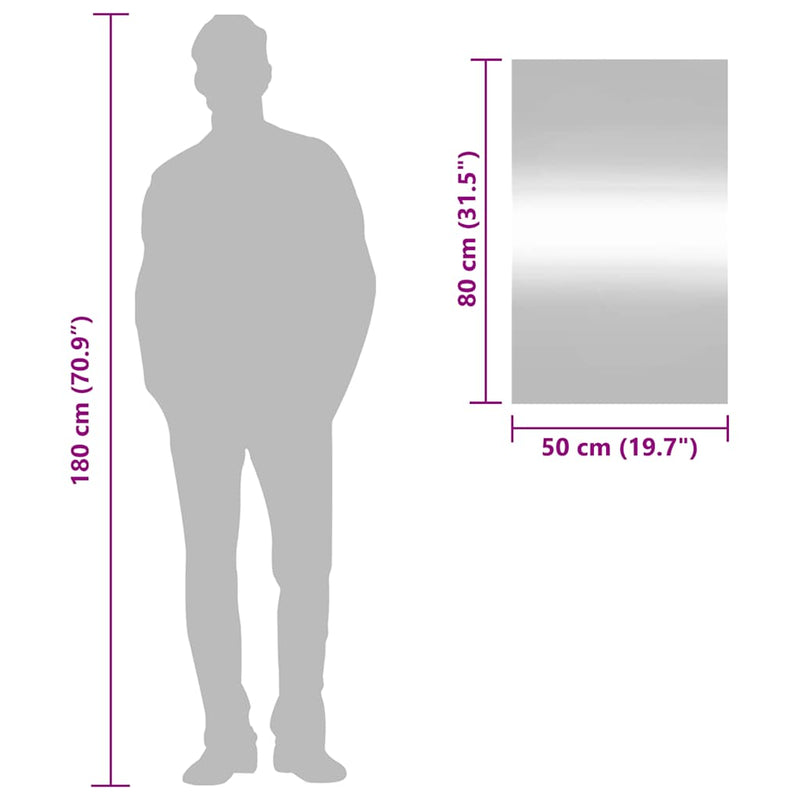 vidaXL téglalap alakú üveg falitükör 50 x 80 cm