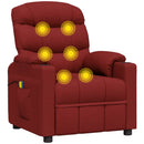 vidaXL bordó szövet elektromos masszázsfotel