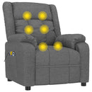 vidaXL sötétszürke szövet elektromos masszázsfotel