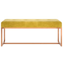 vidaXL mustársárga bársony pad 110 x 36 x 45 cm