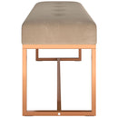 vidaXL bézs bársony pad 110 x 36 x 45 cm