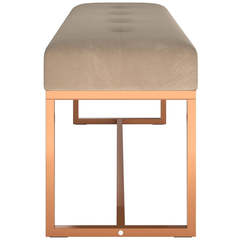 vidaXL bézs bársony pad 110 x 36 x 45 cm