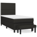 vidaXL fekete szövet rugós ágy matraccal 80 x 200 cm