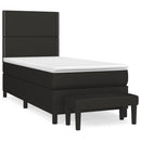 vidaXL fekete szövet rugós ágy matraccal 90x200 cm