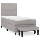 vidaXL világosszürke szövet rugós ágy matraccal 100 x 200 cm