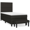 vidaXL fekete szövet rugós ágy matraccal 100 x 200 cm