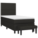 vidaXL fekete szövet rugós ágy matraccal 100 x 200 cm