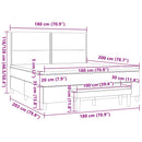 vidaXL tópszínű szövet rugós ágy matraccal 180 x 200 cm