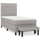 vidaXL világosszürke szövet rugós ágy matraccal 100 x 200 cm