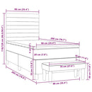 vidaXL sötétbarna szövet rugós ágy matraccal 90 x 200 cm