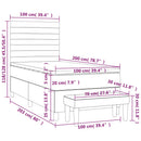 vidaXL sötétbarna szövet rugós ágy matraccal 100 x 200 cm