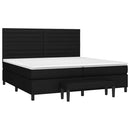vidaXL fekete szövet rugós ágy matraccal 200 x 200 cm