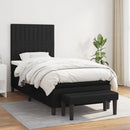 vidaXL fekete szövet rugós ágy matraccal 90x190 cm