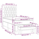 vidaXL sötétszürke szövet rugós ágy matraccal 100 x 200 cm