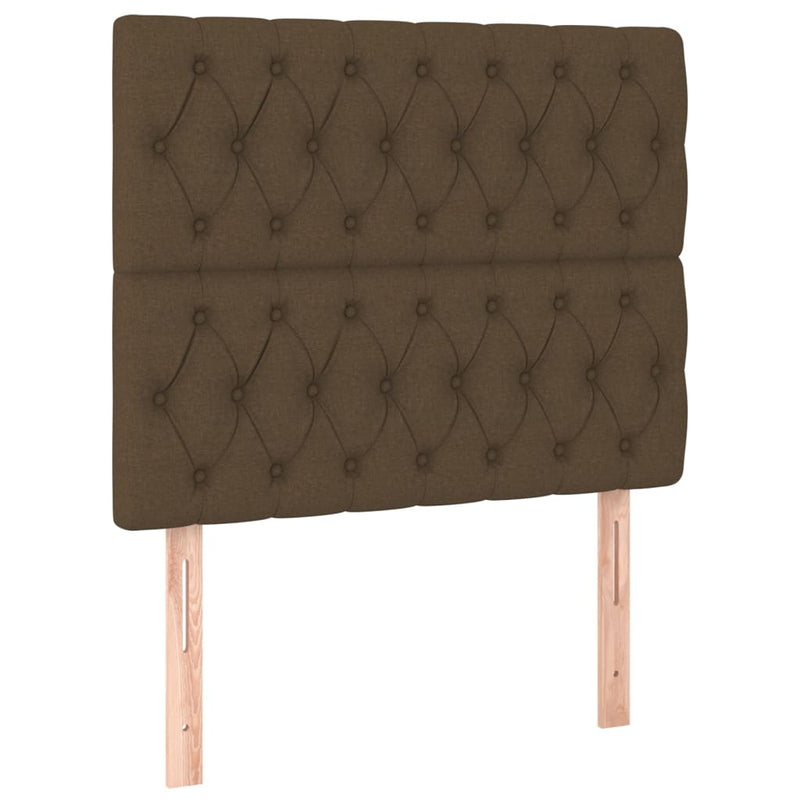 vidaXL sötétbarna szövet rugós ágy matraccal 120 x 200 cm