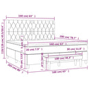 vidaXL fekete szövet rugós ágy matraccal 160x200 cm