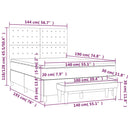 vidaXL világosszürke szövet rugós ágy matraccal 140 x 190 cm