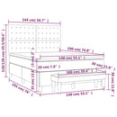 vidaXL sötétbarna szövet rugós ágy matraccal 140 x 190 cm