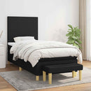 vidaXL fekete szövet rugós ágy matraccal 90x190 cm
